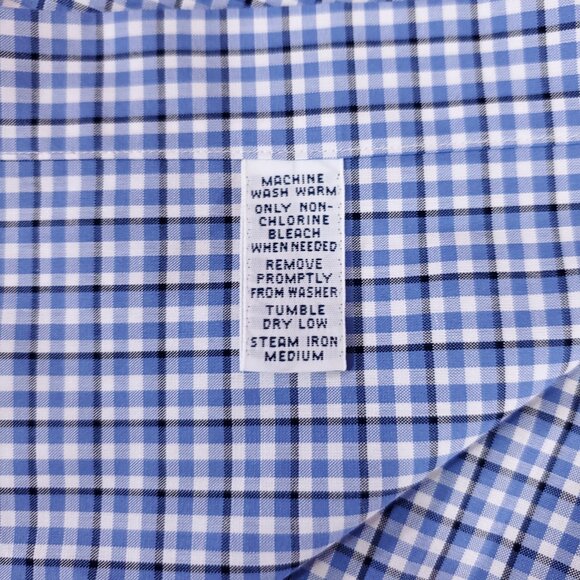 Ralph Lauren Shirt Mens 17 XL Classic Fit Blue Gingham Plaid Button Down Shirt - Picture 13 of 16